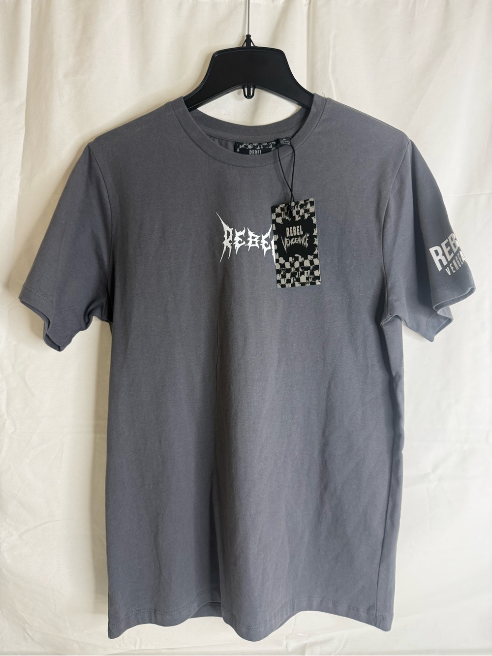 rebels Gray Short-Sleeve Graphic Tee with White Logo
